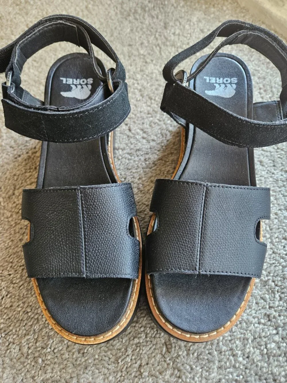 Sorel Joanie IV Ankle Strap (Y-Strap) Wedge Sandals Womens Size 7